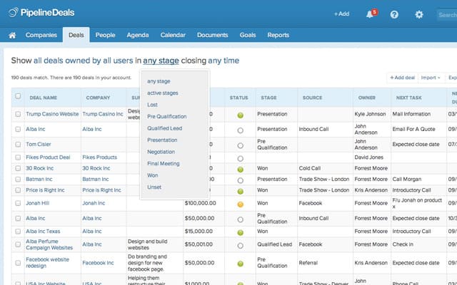 PipelineDeals crm